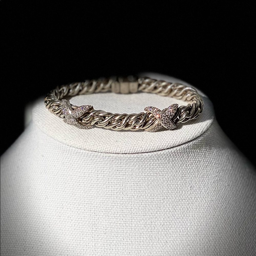DAVID YURMAN Lyrica Double X 1.47 carat Diamond Wheat Bracelet, in Box ❌❌❤️❤️